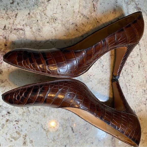 Rayne London $540 Vtg. EVITA Croc Leather Heels sz 9.5 NN (AA) EUC - Picture 4 of 13